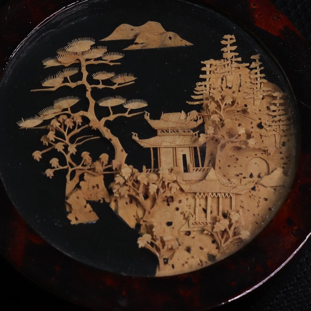 Oriental Diorama Jewelry/Keepsake box - Vintage - 1980's Handcrafted